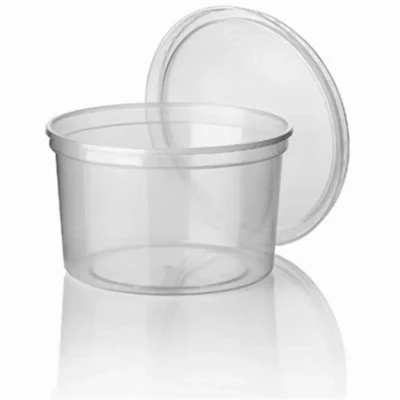 Afbeelding van Ronde Bakjes 115mm Rauwkost Potten 500cc 115 Serie PP Transparant Spuitgiet Ø x 70mm Herbruikbaar