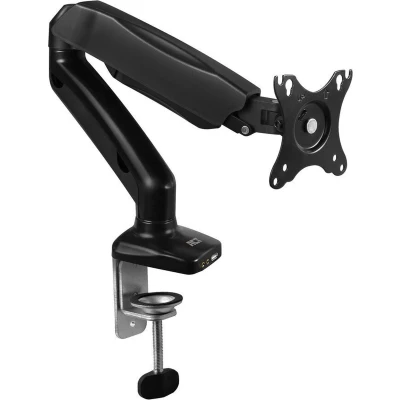 Afbeelding van ACT AC8311 Enkele Monitor Arm met Gasveer beugel voor 1 scherm 13 27 inch VESA 75x75 100x100 Draai kantel en zwenkbaar incl. USB audio poorten Zwart