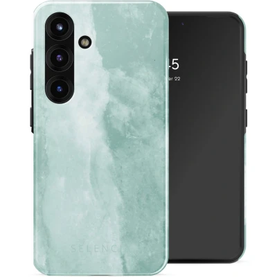 Afbeelding van Selencia Hoesje Geschikt voor Samsung Galaxy S25 Vivid Backcover Marble Grayed Jade
