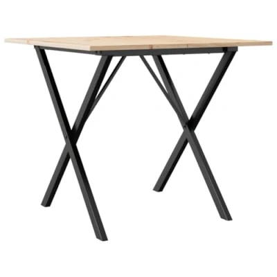 Afbeelding van vidaXL Eettafel X frame 90x90x75 cm massief grenenhout en gietijzer