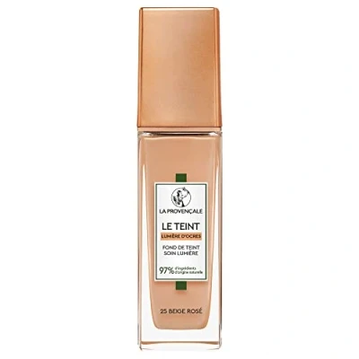 Image de La Provençale Le Fond de Teint Soin Lumière 97% d&#039;ingrédients d&#039;origine naturelle Couvrance Moyenne Tous Types Peaux À l&#039;Huile d&#039;Olive Bio AOP Provence Teinte : 25 Beige Rosé 30 ml