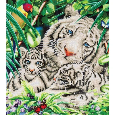 Afbeelding van Diamond Dotz White Tigers Painting 16.214 52x52 cm