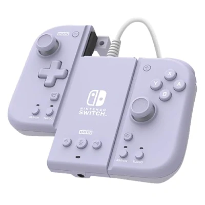 Afbeelding van Hori Split Pad Compact Attachment Set (lavendelpaars) ergonomische controller voor draagbare modus met bekabelde adapter Nintendo Switch/OLED officiële en Pokémon licentie