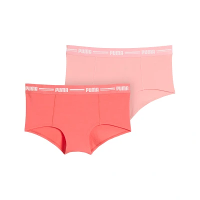 Afbeelding van Puma Women MINI Short 2 PACK Onderbroeken, Dames, Maat: XL, Coral combo