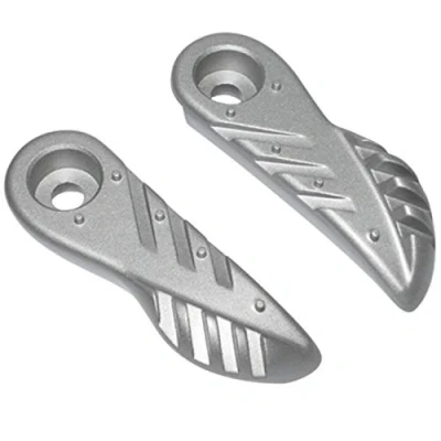 Afbeelding van Motodak Voetsteun Scoot Replay voor MBK 50 Booster 2004+ Yamaha bws aluminium zilver (paar)