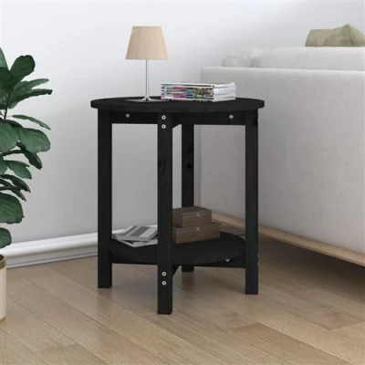 Afbeelding van Salontafel Ø 55x60 cm massief grenenhout zwart