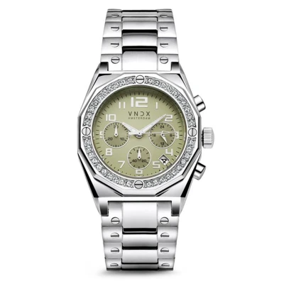 Afbeelding van VNDX Amsterdam Dames horloge The One Zilver Groen
