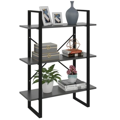 Afbeelding van Boekenkast 80x30x105 cm spaanplaat grijs