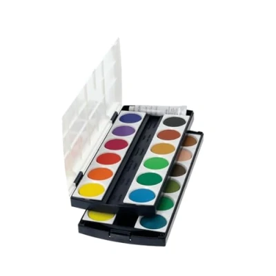 Afbeelding van Herlitz 10199933 gouache doos 24 kleuren kwaliteit + ondoorzichtig wit