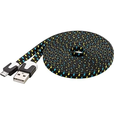 Afbeelding van PremiumCord Micro USB 2.0 kabel, AB, 2 m, zwart / blauw geel