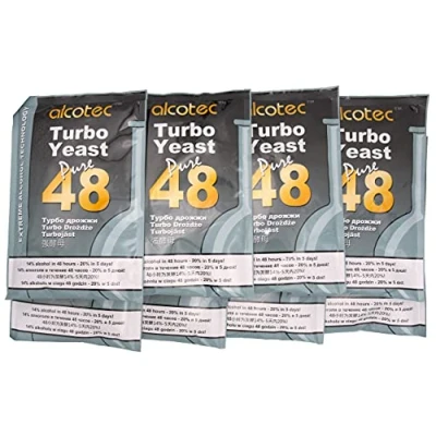 Image de AlcoTec Lot de 8 levures turbos Pure 48h 20% d&#039;alcool