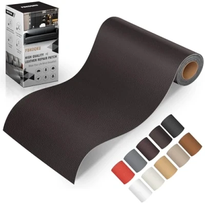 Afbeelding van Kunstlederen reparatieset, zelfklevend, 10 x 200 cm, voor meubels, bank, autostoelen, tassen, reparatie en renovatie van leer (koffie)
