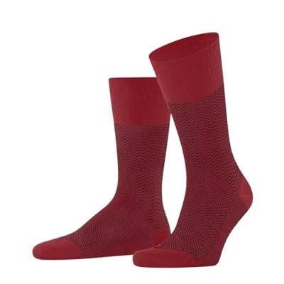 Image de FALKE Airport M So laine coton unies 1 paire, Chaussettes Homme, Rouge Ingle 8077 Herringstripe, 39 42