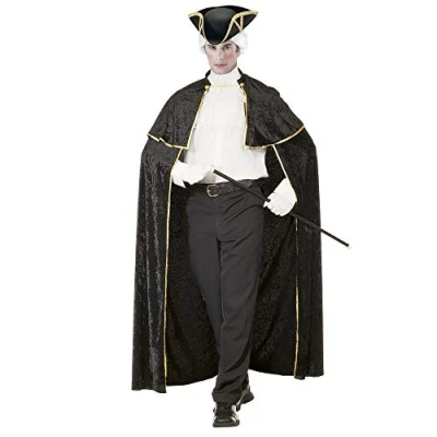 Image de Cape velours noire avec jabot