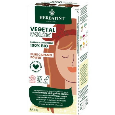 Afbeelding van Herbatint Vegetal Color Haarverf Biologisch en vegan Pure Caramel Power (koper) 100 gram