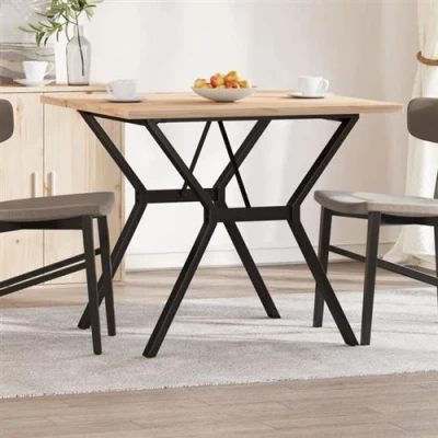 Afbeelding van vidaXL Eettafel Y frame 90x90x75,5 cm massief grenenhout en gietijzer
