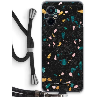Afbeelding van Case Company® hoesje met Koord geschikt voor Xiaomi Poco M5 Terrazzo N10 Telefoonhoesje Zwart Bescherming aan alle Kanten en Over de Schermrand
