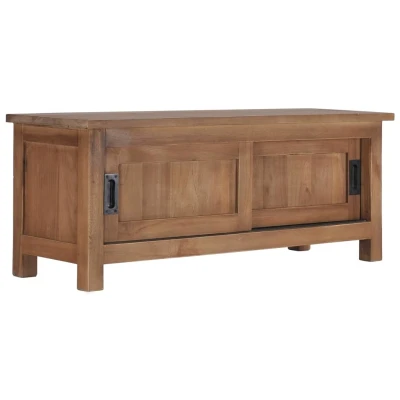 Afbeelding van Tv meubel 90x30x35 cm massief teakhout