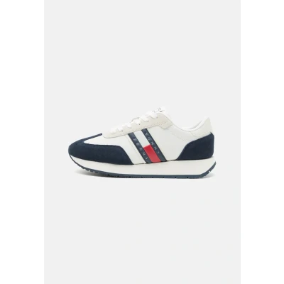 Afbeelding van Tommy Jeans Retro Runner Sneakers laag, Heren, Maat: 46, Red/white/blue Leer