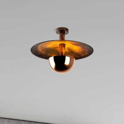 Afbeelding van Plafondlamp Kurt 13355, koperkleurig, metaal, Ø 48 cm