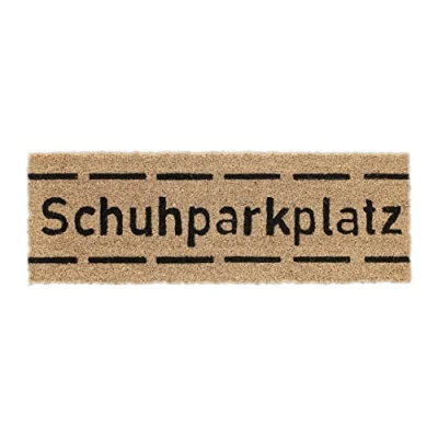 Afbeelding van Relaxdays deurmat kokos voetmat met opdruk 75x25 cm smalle kokosmat antislip