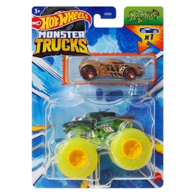 Afbeelding van Hot Wheels Monster Trucks Hotweiler + Growler speelgoedvoertuig voor kinderen vanaf 3 jaar