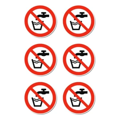 Afbeelding van Set van 6 stickers P005, DIN EN ISO 7010, ASR A1.3, diameter 5 cm