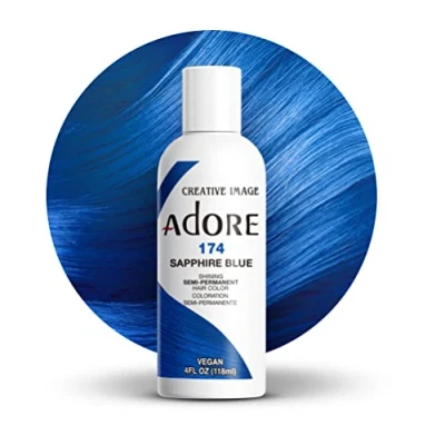 Image de Adore Shining Colorant capillaire semi permanent Bleu saphir (174), 118 ml
