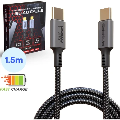 Afbeelding van ProFPS USB C naar Kabel 1.5m geschikt voor PlayStation 5 4.0 Snellader 240W Oplaadkabel PS5 40Gbps Thunderbolt