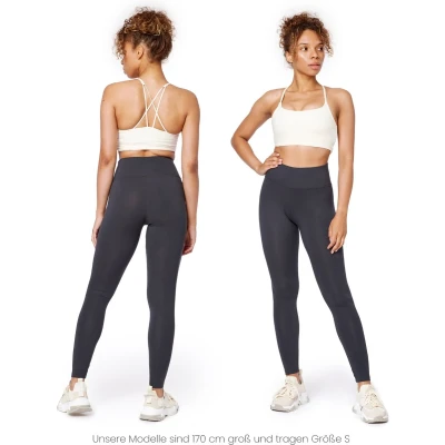 Afbeelding van Bellivalini BLV BLV50 292 LE Dames Leggings Sport Vrijetijdsbroek Lang High Waist Slim Viscose Sporbroek Yogabroek Grafiet XS