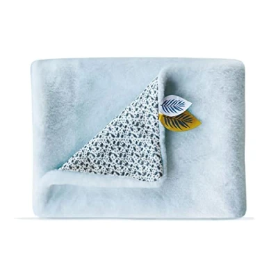 Afbeelding van Doudou et Compagnie DC3686 Zachte en warme fleecedeken, blauw, 100 x 70 cm, collectie Yoca Le Koala, cadeau idee voor pasgeborenen, meisjes of jongens, extra zacht, zijdeachtige deken