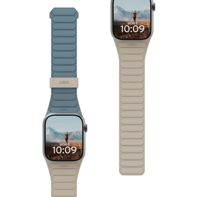 Afbeelding van UAG Pathfinder riem (Silicone, Apple Watch), Horlogebandjes, Beige, Blauw