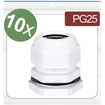 Afbeelding van Quadrios 24CA411 Wartel PG25 Polyamide Wit 10 stuk(s)