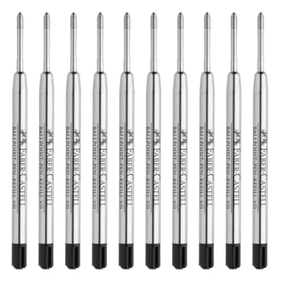 Afbeelding van FABER CASTELL 205270 XB balpenvullingen, 10 permanente vullingen met grote capaciteit, schrijfkleur zwart