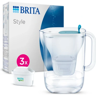 Afbeelding van Brita Style Waterfilterkan Blauw + 3 Maxtra Filterpatronen