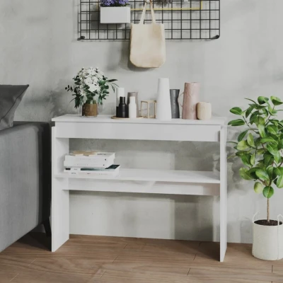 Afbeelding van Wandtafel 102x30x80 cm spaanplaat hoogglans wit