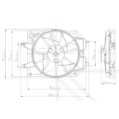 Afbeelding van NRF 47021 Radiator Ventilator 375 12 280 Met ventilatorraamwerk FORD: Focus Mk1 Hatchback