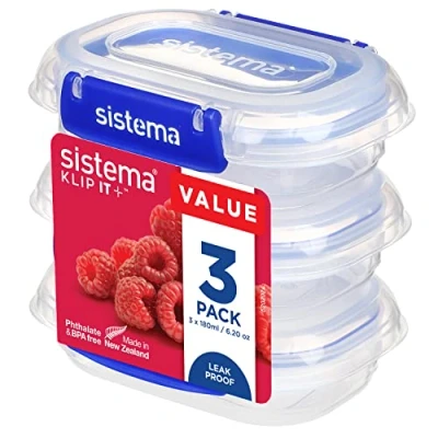 Afbeelding van Sistema Klip It + rechthoekige vershouddoos set van 3 3x180ml