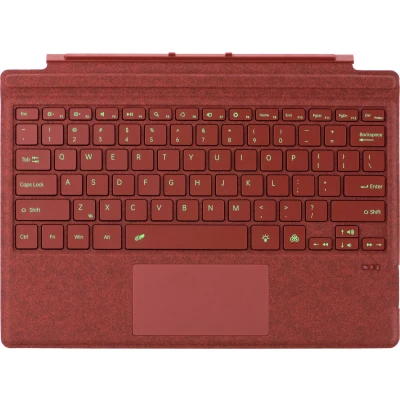 Afbeelding van Toetsenbord geschikt voor Microsoft Surface Pro 3/4/5/6/7 QWERTY Bluetooth Cover Met Touchpad en verlichting Rood