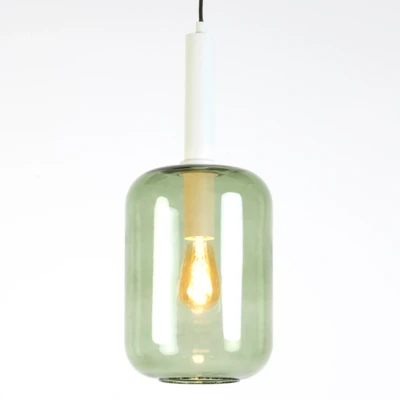 Afbeelding van Lekar hanglamp Ø22 cm licht grijs/groen glas