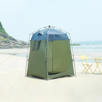 Afbeelding van Automatische douche tent Ayas 150x150x200 cm groen en grijs pro.tec