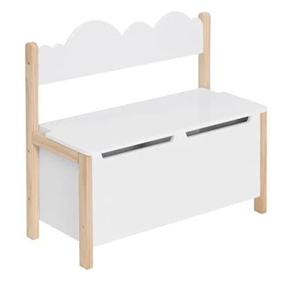 Afbeelding van WOLTU Opbergdoos, 2 in 1, bank en speelgoedkist voor kinderen, opbergbank met rugleuning, 60 x 25,5 55 cm