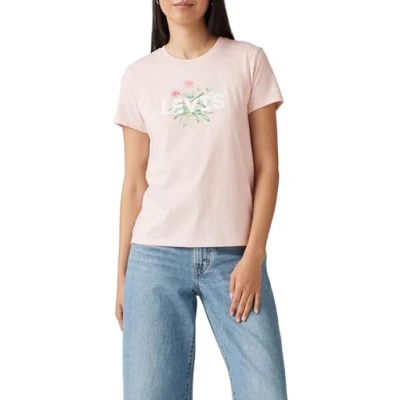 Image de Levi&#039;s The Perfect Tee T shirt pour femme Large Batwing, Pink Desert Plant Hl, XS