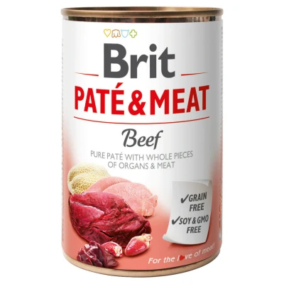 Afbeelding van Brit Blik Paté &amp; Meat 400 g Hondenvoer Rundvlees