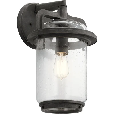 Afbeelding van Kichler LED Wand Buitenlamp andover 1X E27 Max 60W IP44 Dimbaar Weathered Zinc