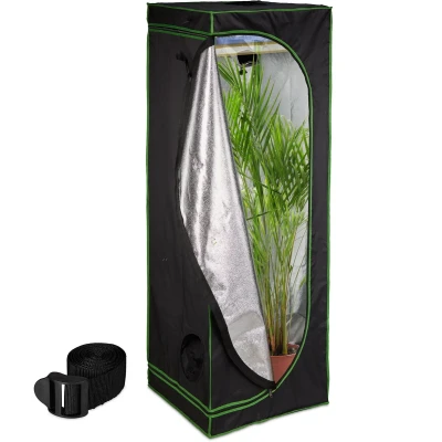 Afbeelding van kweektent 180 x 60 cm reflectiefolie binnenin verduisterend zwart groen
