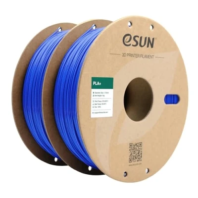 Afbeelding van eSUN PLA+ filament 1,75 mm, versterkte taaiheid, 3D printer, PLA Plus, nauwkeurigheid +/ 0,03 1 kg per spoel, 2 spoelen voor printers, blauw en