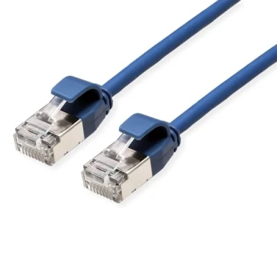 Afbeelding van ROLINE F/UTP DataCenter Patchkabel Cat.6A (Class EA), LSOH, extra dun, blauw, 0,5 m