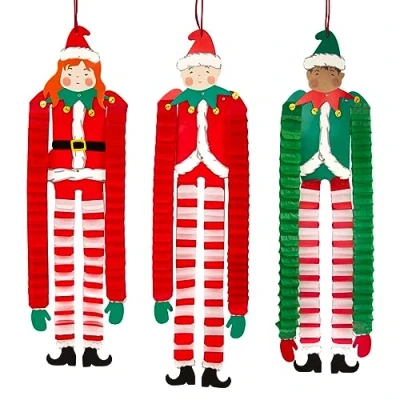 Afbeelding van Kerstdecoratie Kerstman &amp; Kerstvrouw Honeycomb Versiering kerst slinger 1 meter