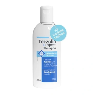 Afbeelding van Terzolin Expert Shampoo voor droge hoofdhuid, haarverzorging, anti roos, roos en eczeem, met postbioticum allantoïne, 200 ml